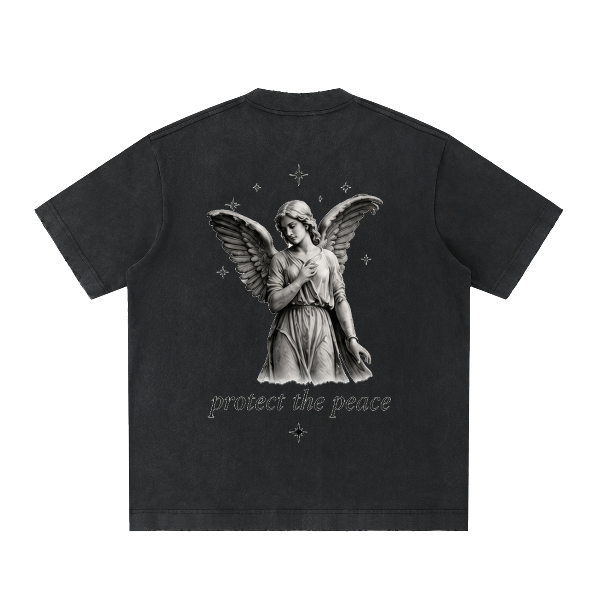 protect the peace - Heavyweight Vintage Washed Frayed T-Shirt