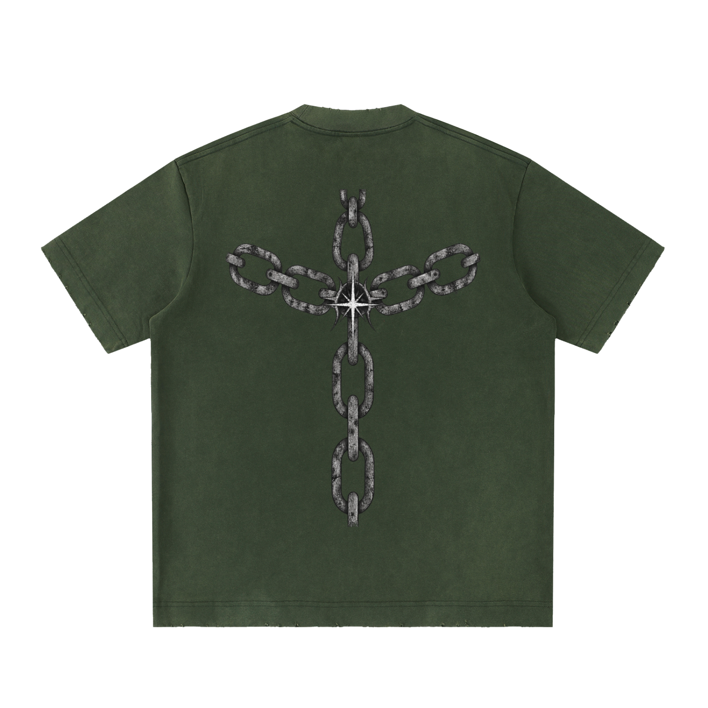 chain reaction - Heavyweight Vintage Washed Frayed T-Shirt