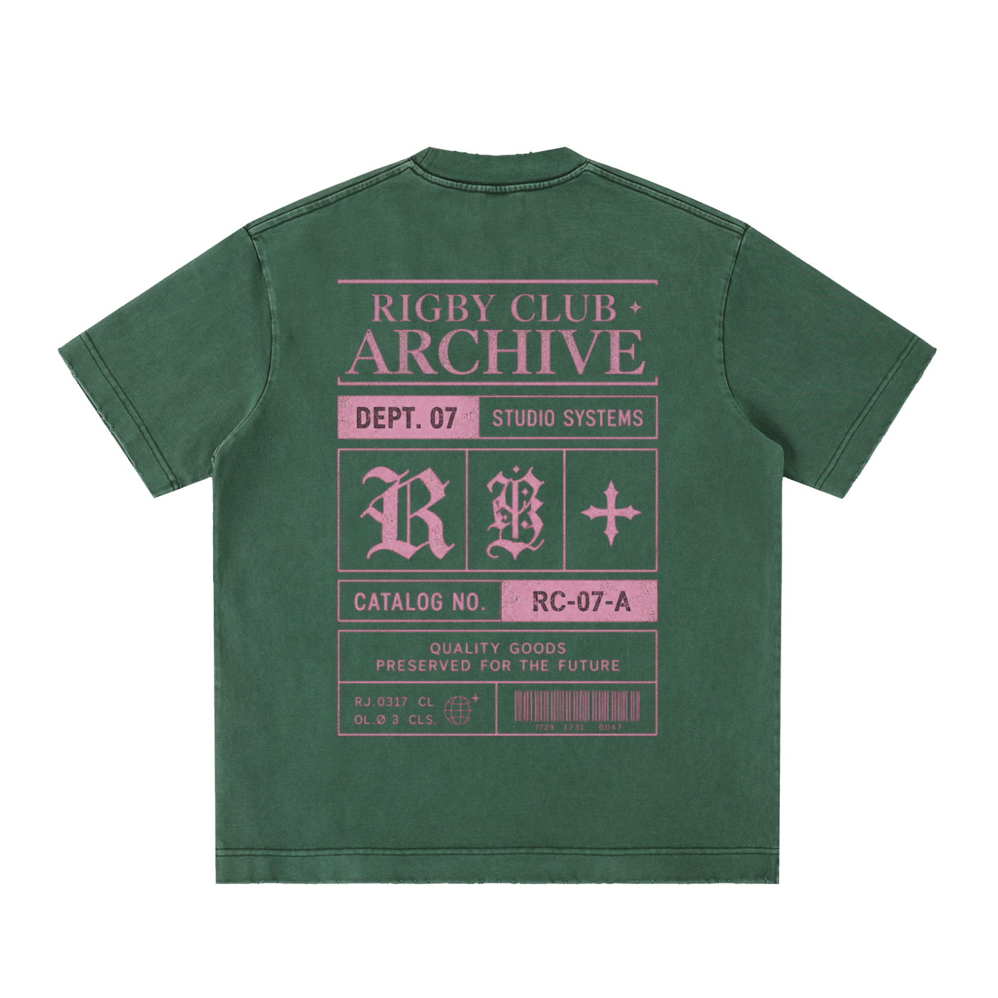archive - Heavyweight Vintage Washed Frayed T-Shirt