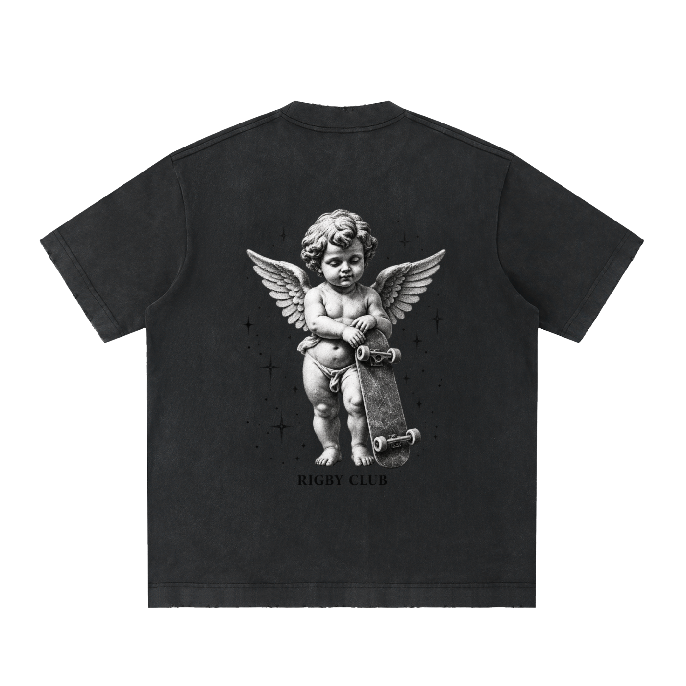 skating angel - Heavyweight Vintage Washed Frayed T-Shirt