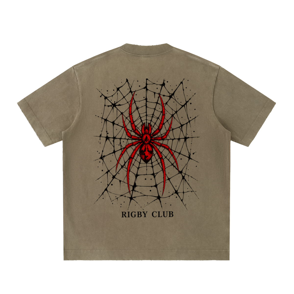 red spider - Heavyweight Vintage Washed Frayed T-Shirt