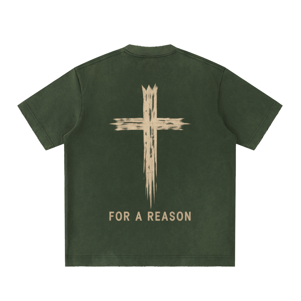 for a reason - Heavyweight Vintage Washed Frayed T-Shirt