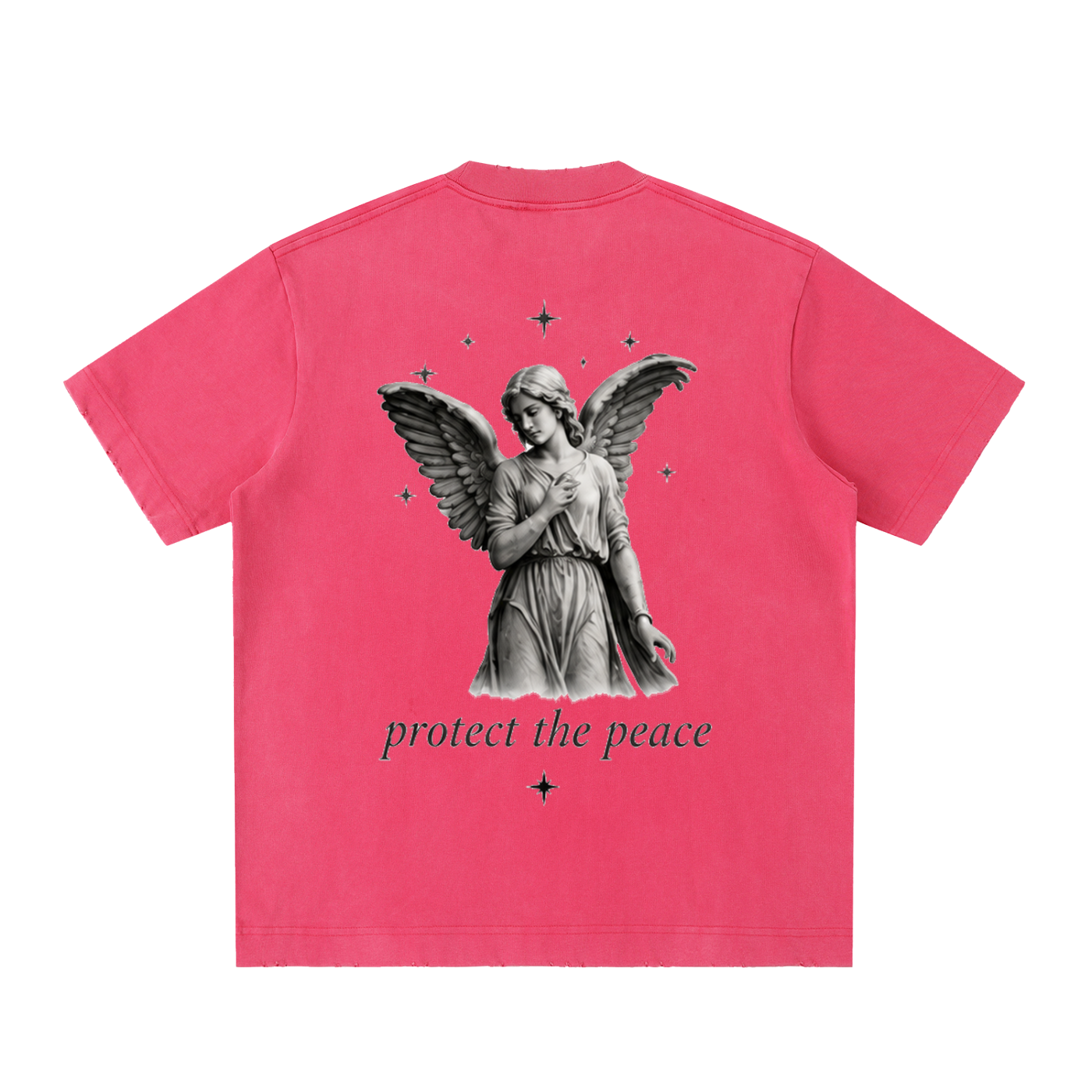protect the peace - Heavyweight Vintage Washed Frayed T-Shirt