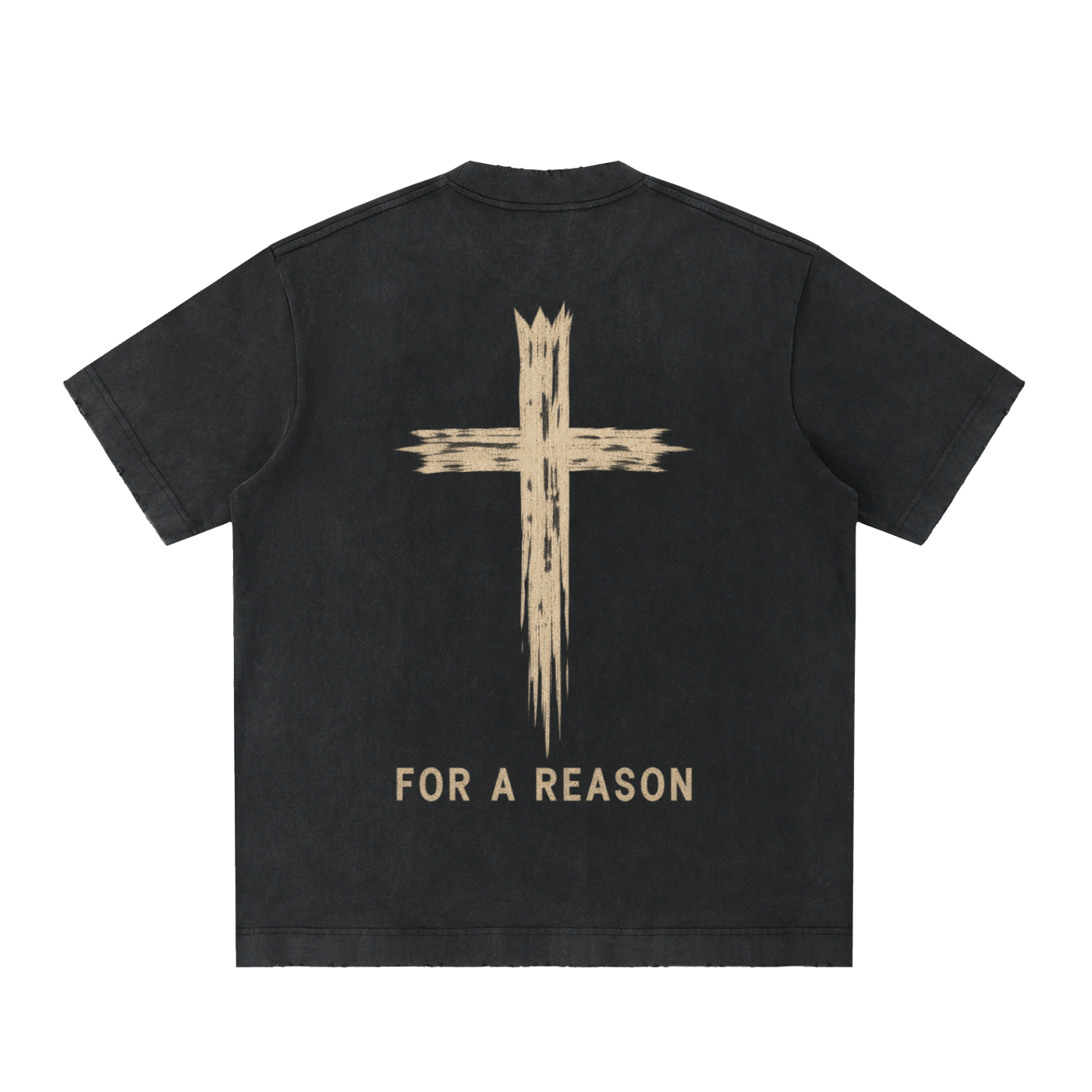 for a reason - Heavyweight Vintage Washed Frayed T-Shirt