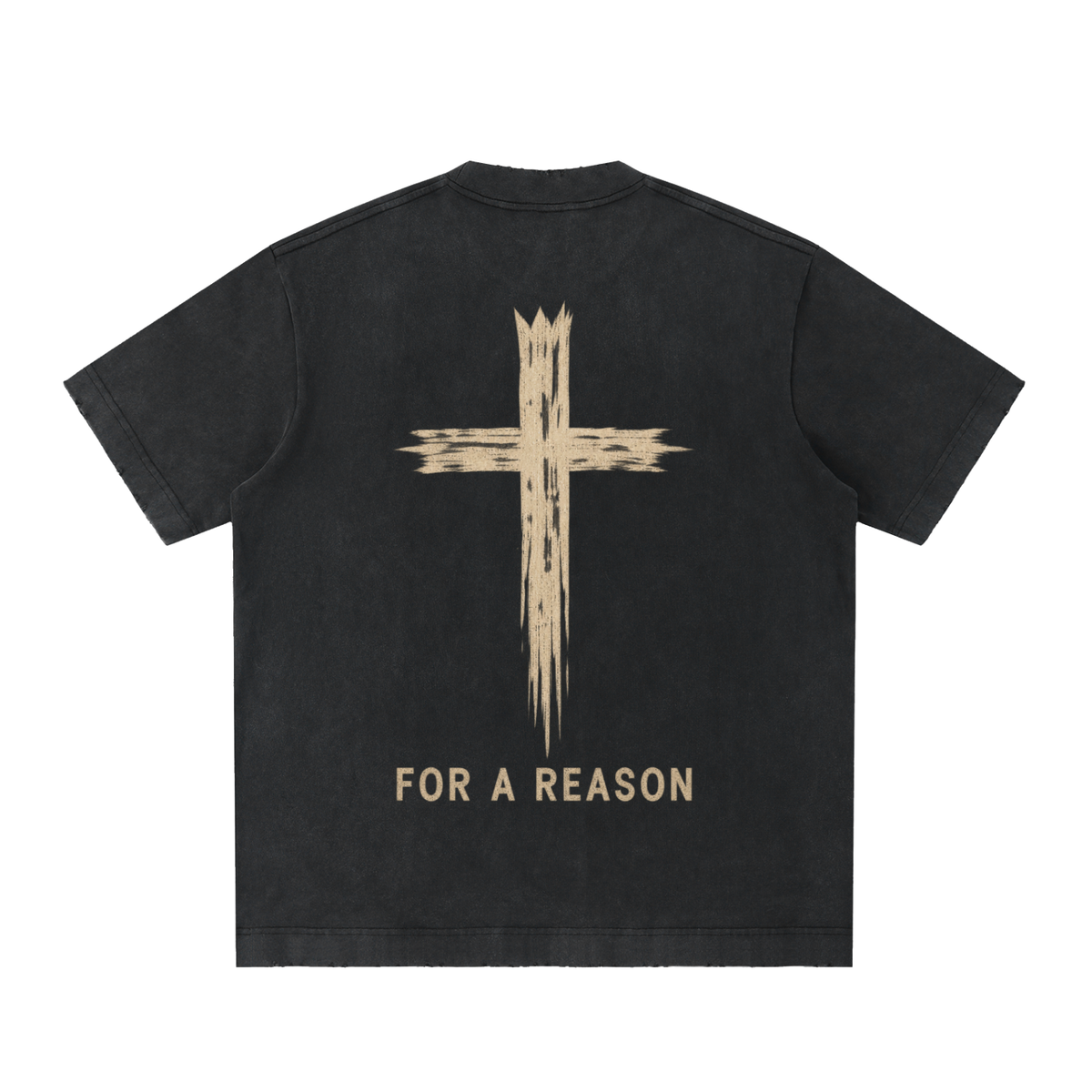 for a reason - Heavyweight Vintage Washed Frayed T-Shirt