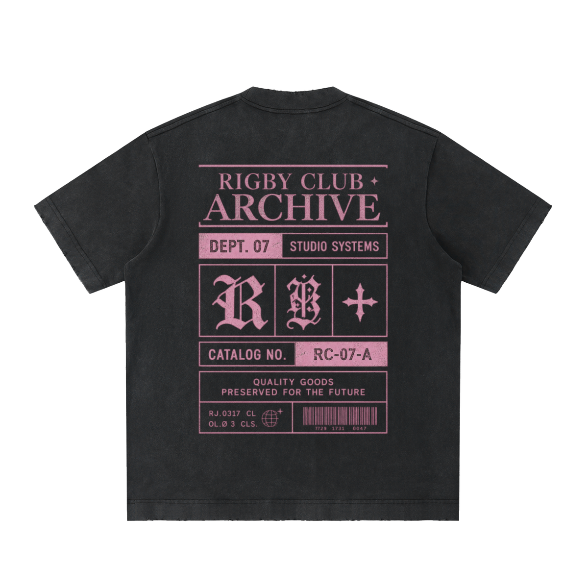 archive - Heavyweight Vintage Washed Frayed T-Shirt