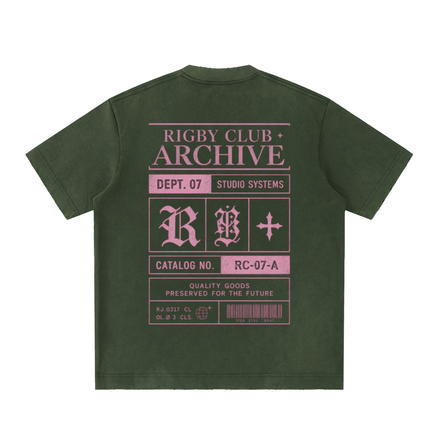 archive - Heavyweight Vintage Washed Frayed T-Shirt