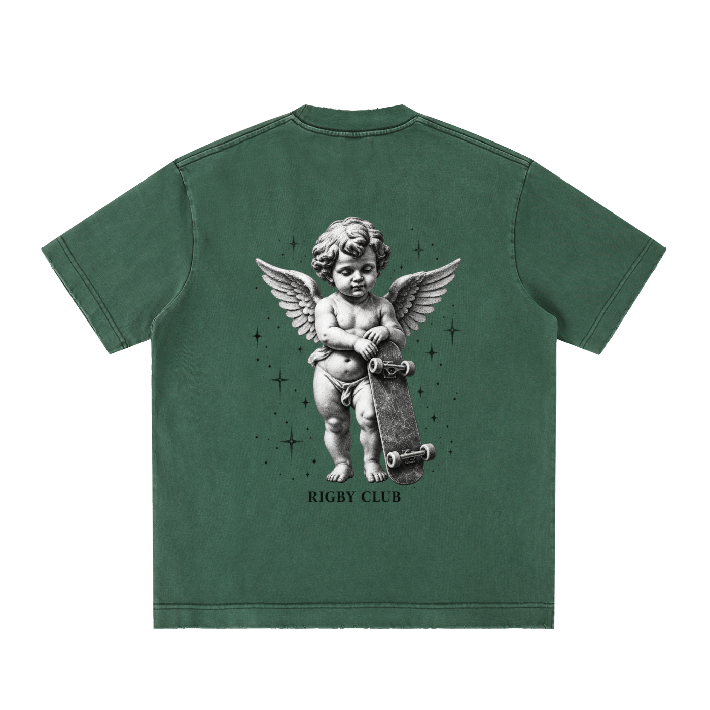 skating angel - Heavyweight Vintage Washed Frayed T-Shirt