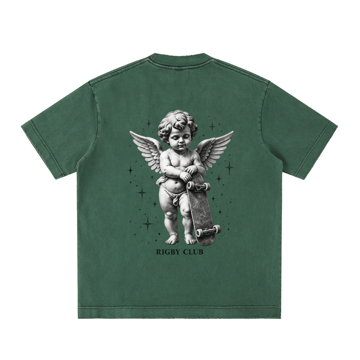 skating angel - Heavyweight Vintage Washed Frayed T-Shirt