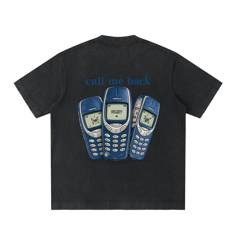 call me back - Heavyweight Vintage Washed Frayed T-Shirt