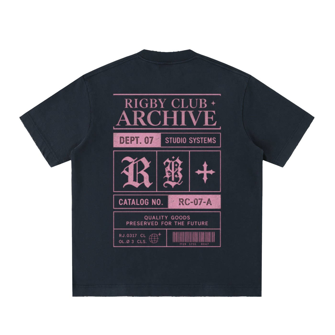archive - Heavyweight Vintage Washed Frayed T-Shirt