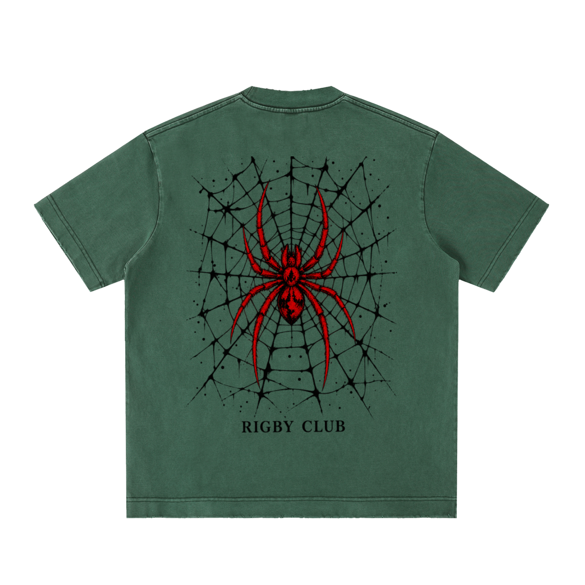 red spider - Heavyweight Vintage Washed Frayed T-Shirt