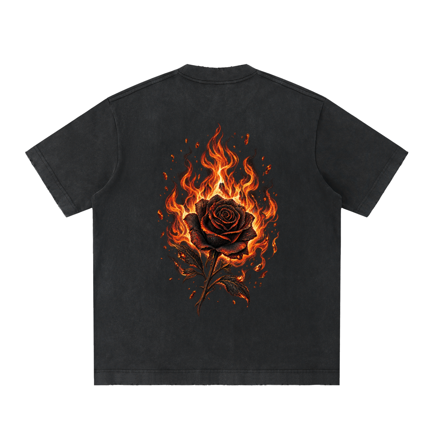 Let it Burn - Heavyweight Vintage Washed Frayed T-Shirt