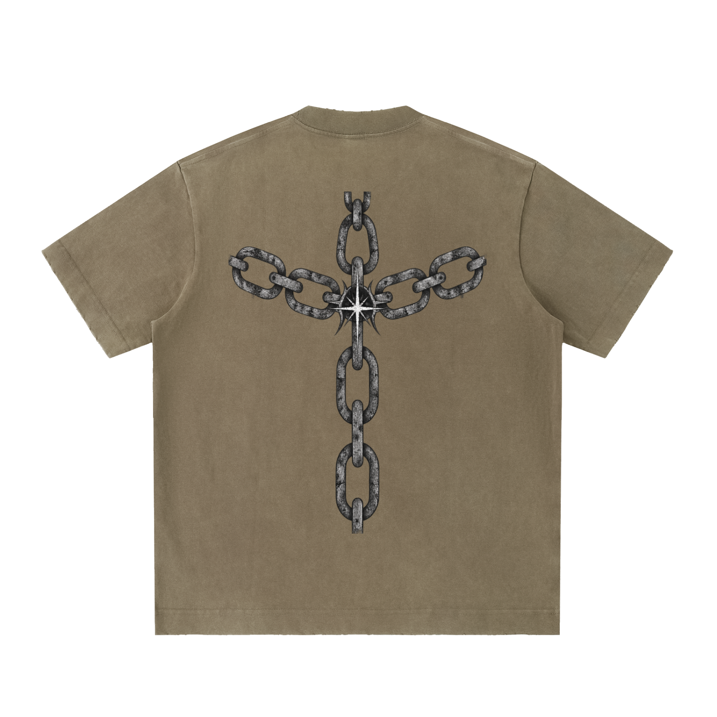 chain reaction - Heavyweight Vintage Washed Frayed T-Shirt