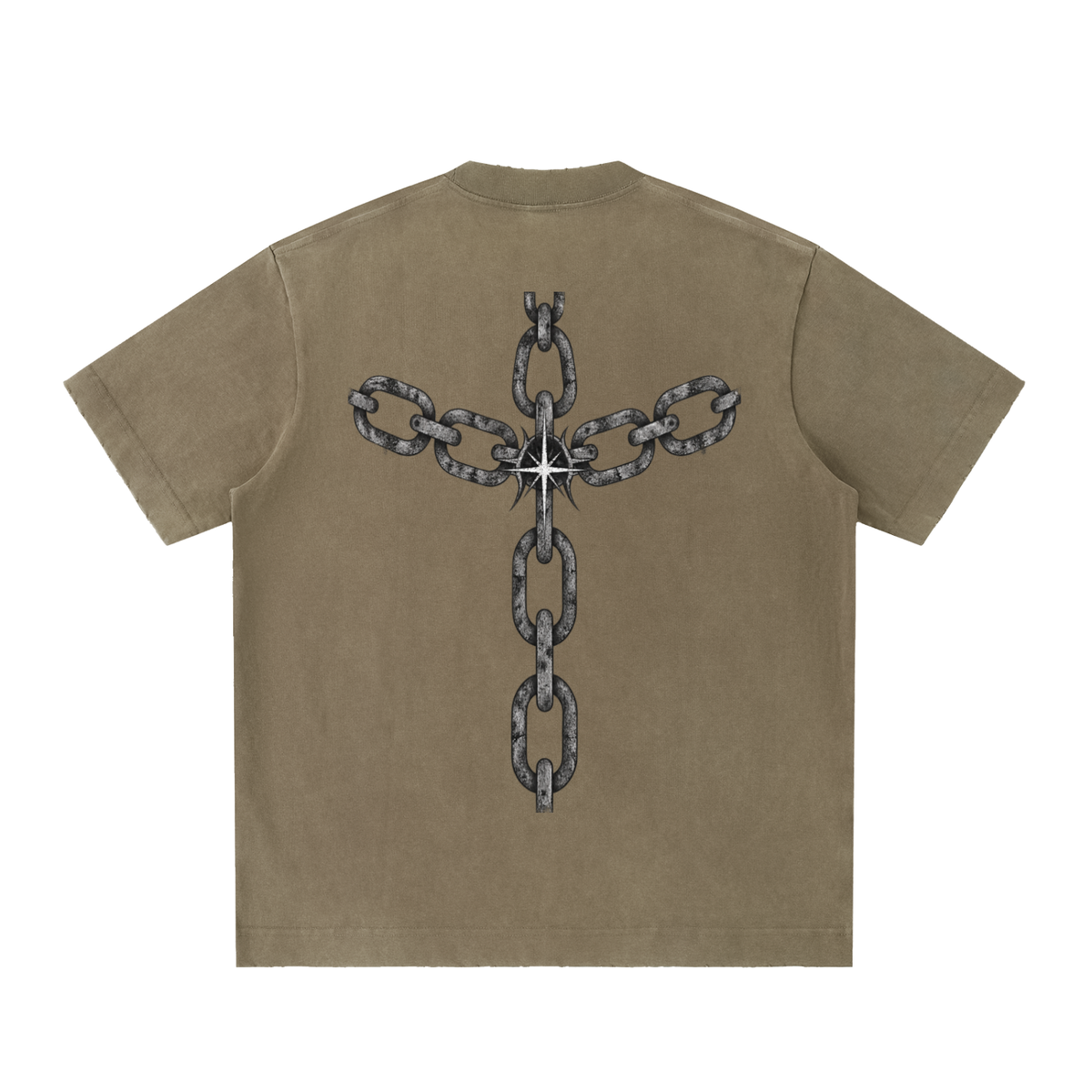 chain reaction - Heavyweight Vintage Washed Frayed T-Shirt