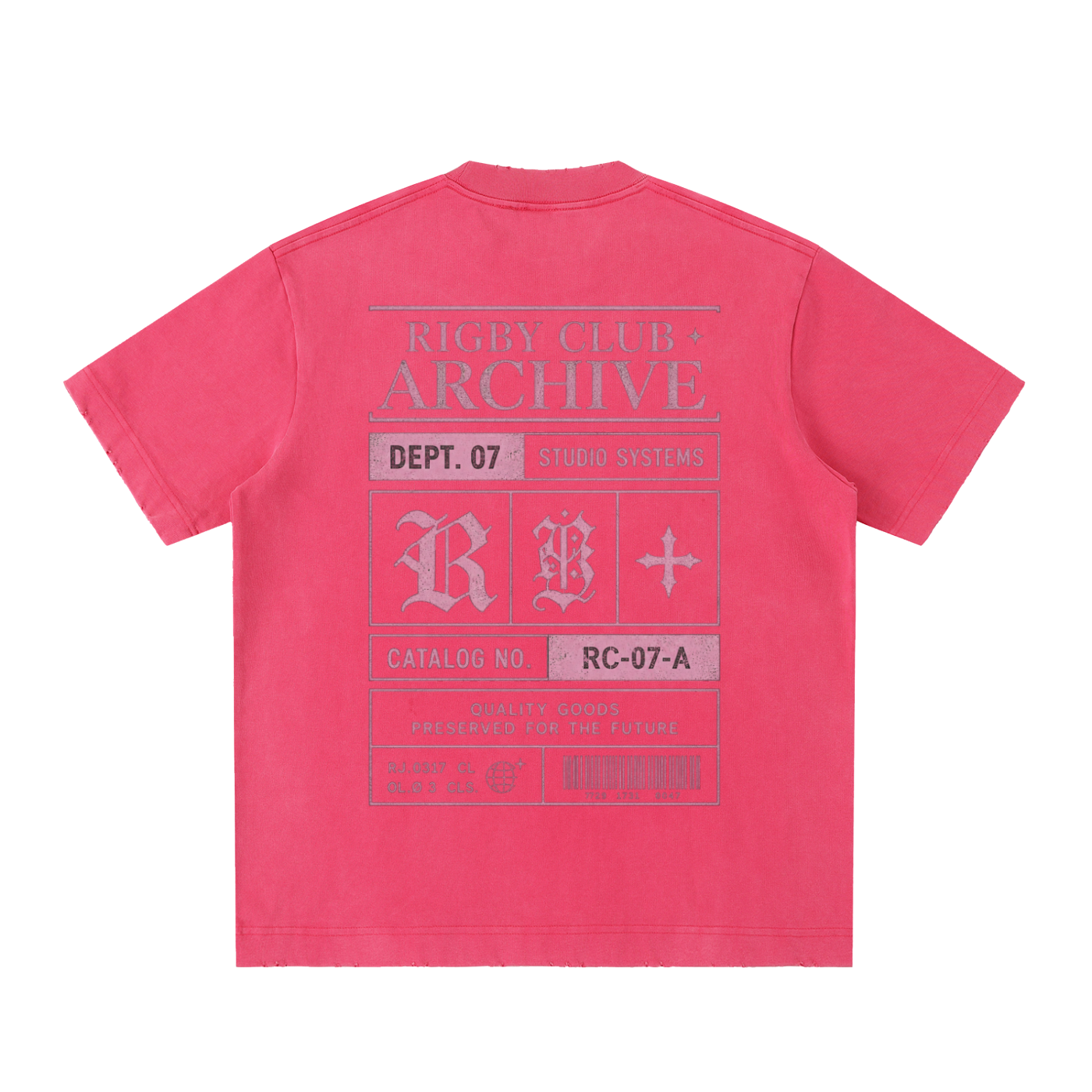 archive - Heavyweight Vintage Washed Frayed T-Shirt