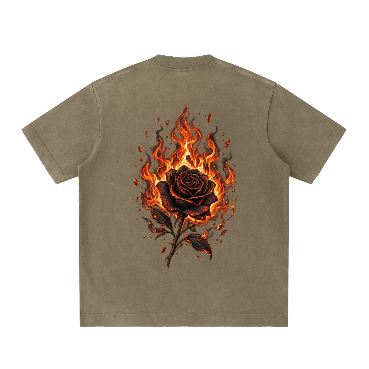 Let it Burn - Heavyweight Vintage Washed Frayed T-Shirt
