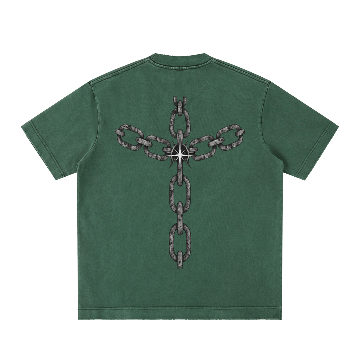 chain reaction - Heavyweight Vintage Washed Frayed T-Shirt