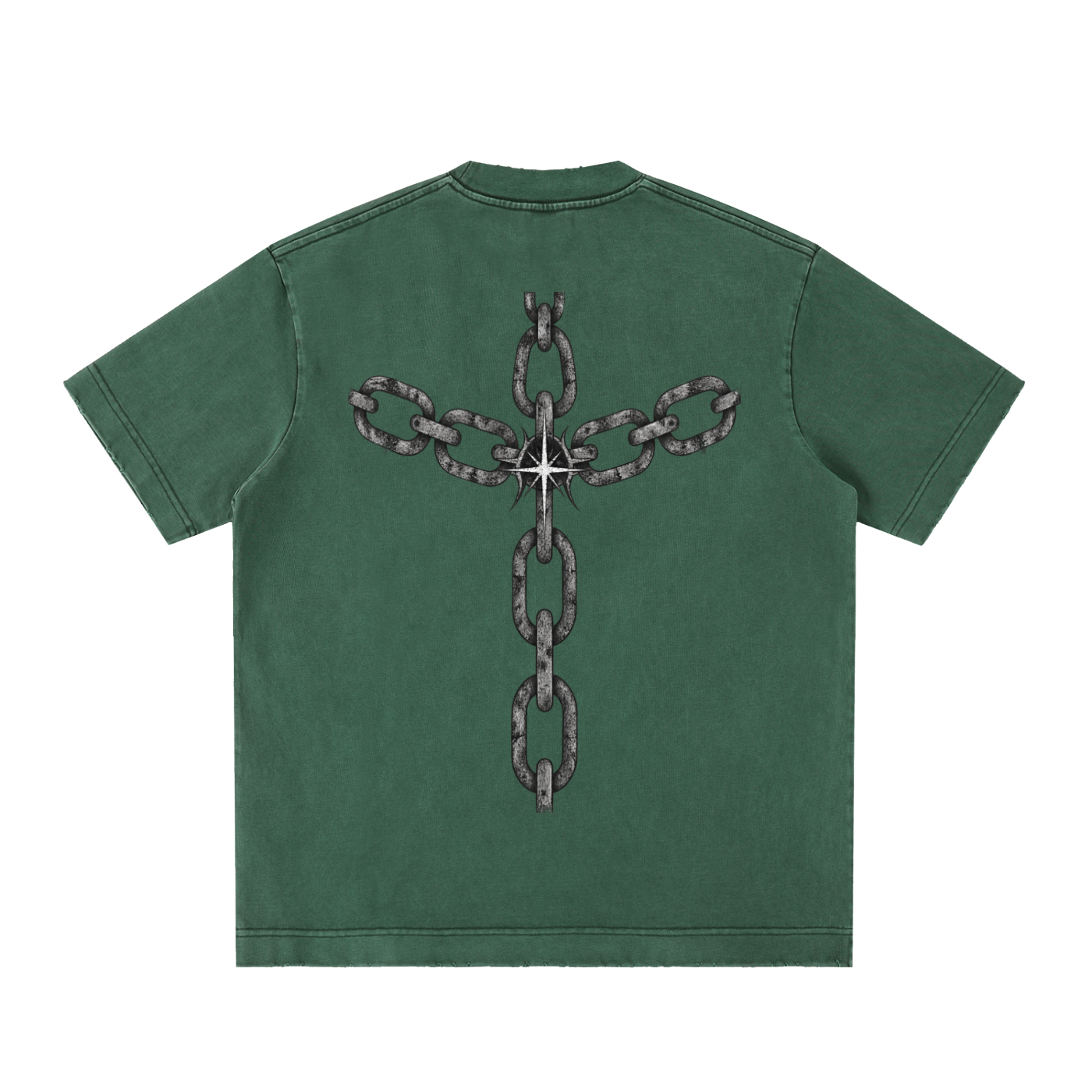 chain reaction - Heavyweight Vintage Washed Frayed T-Shirt