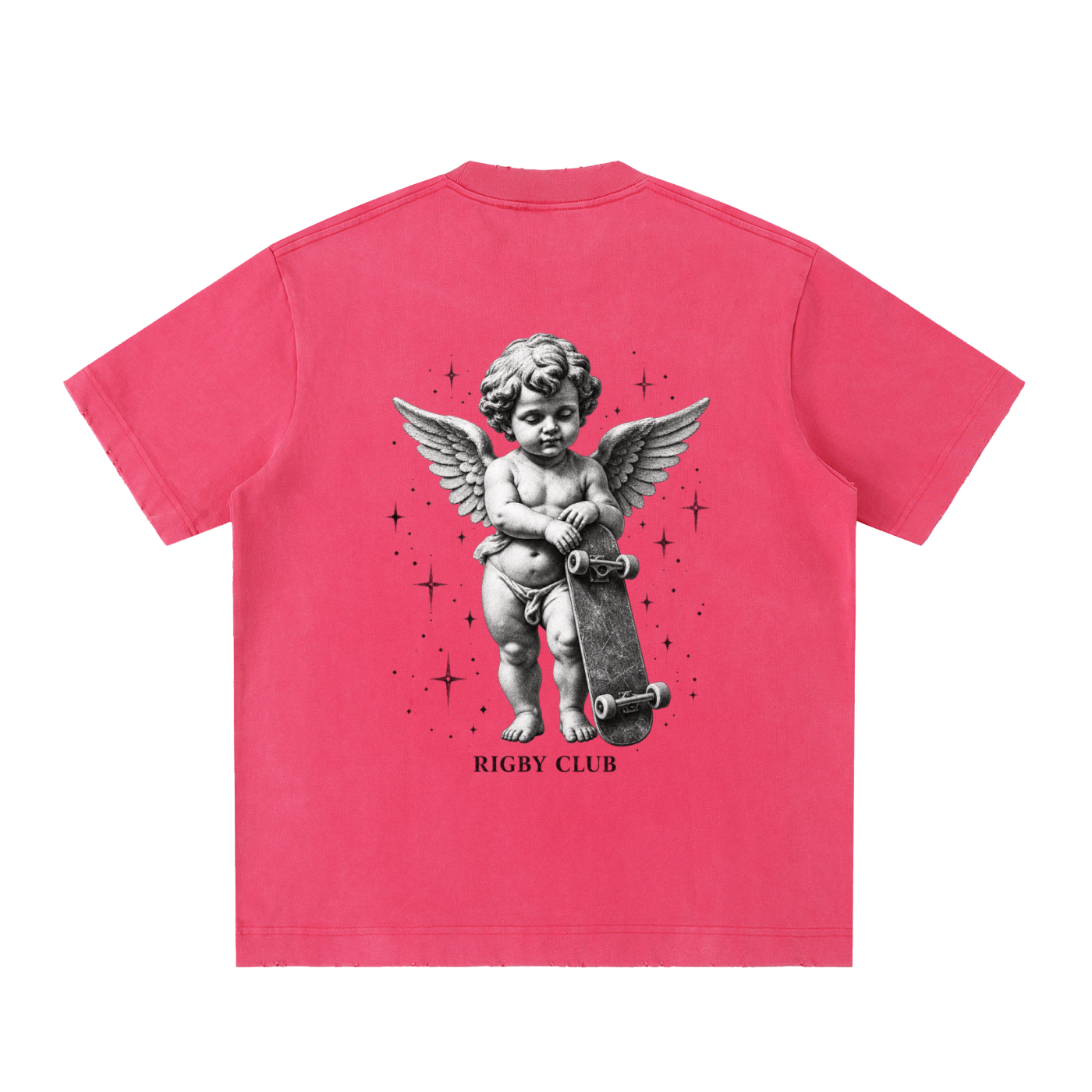 skating angel - Heavyweight Vintage Washed Frayed T-Shirt