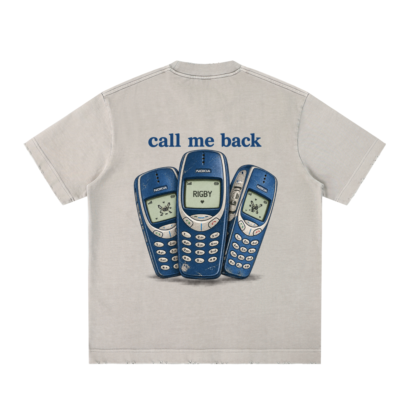 call me back - Heavyweight Vintage Washed Frayed T-Shirt