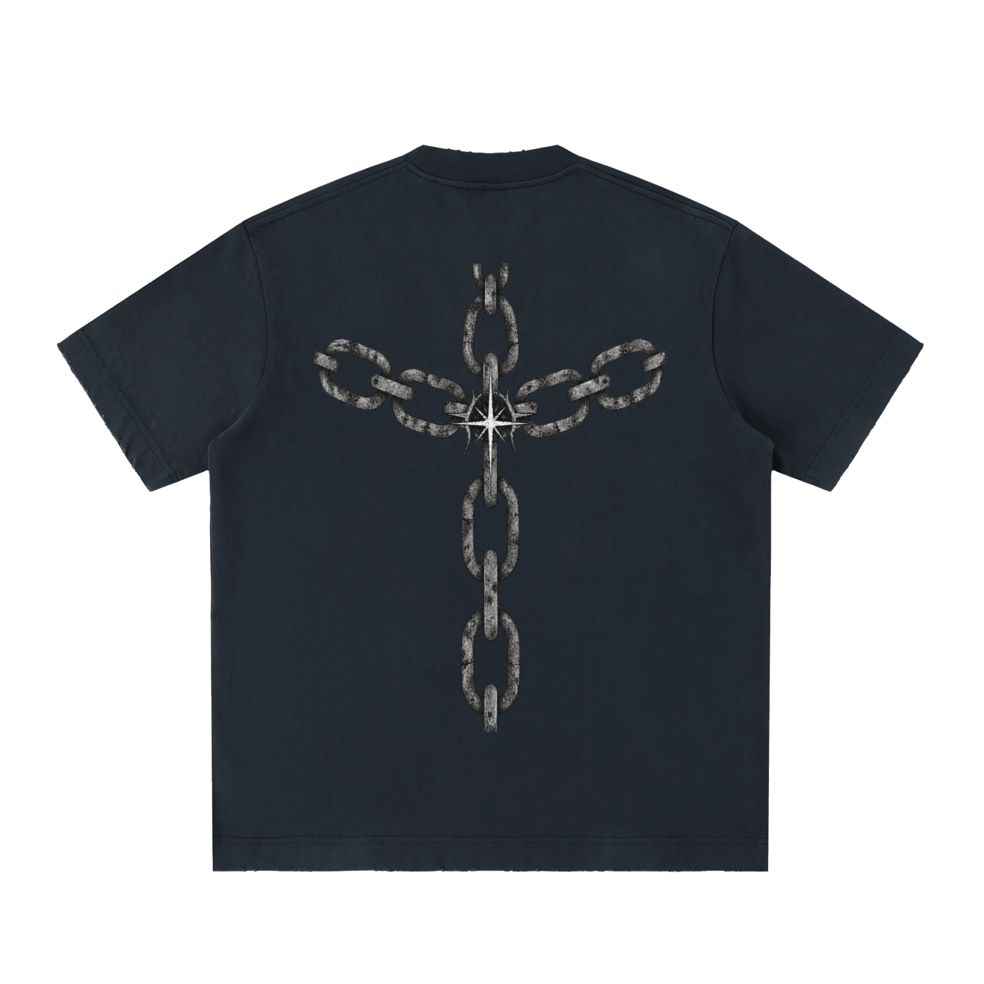 chain reaction - Heavyweight Vintage Washed Frayed T-Shirt