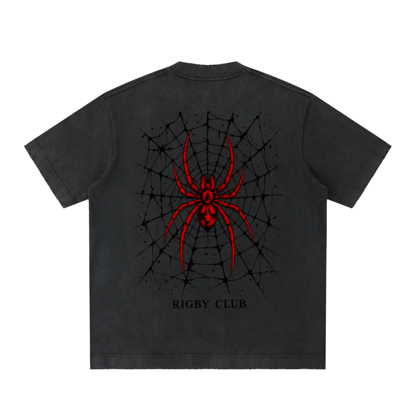 red spider - Heavyweight Vintage Washed Frayed T-Shirt