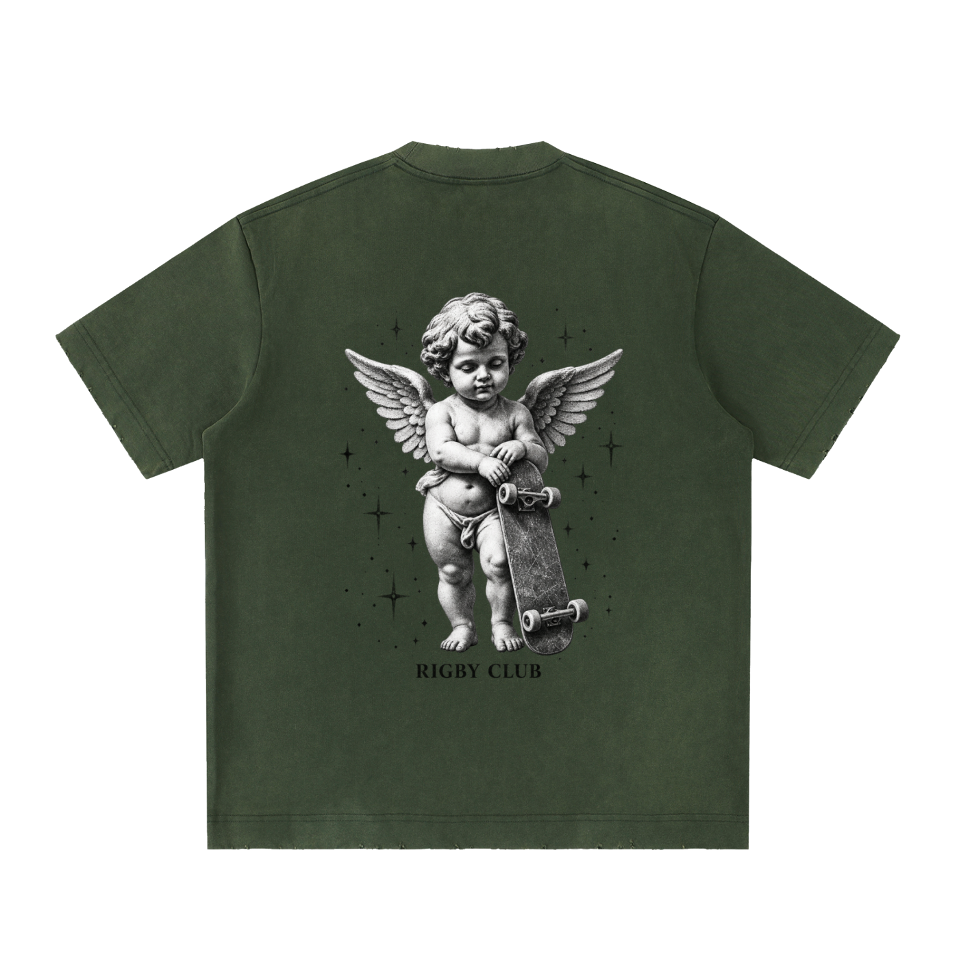 skating angel - Heavyweight Vintage Washed Frayed T-Shirt