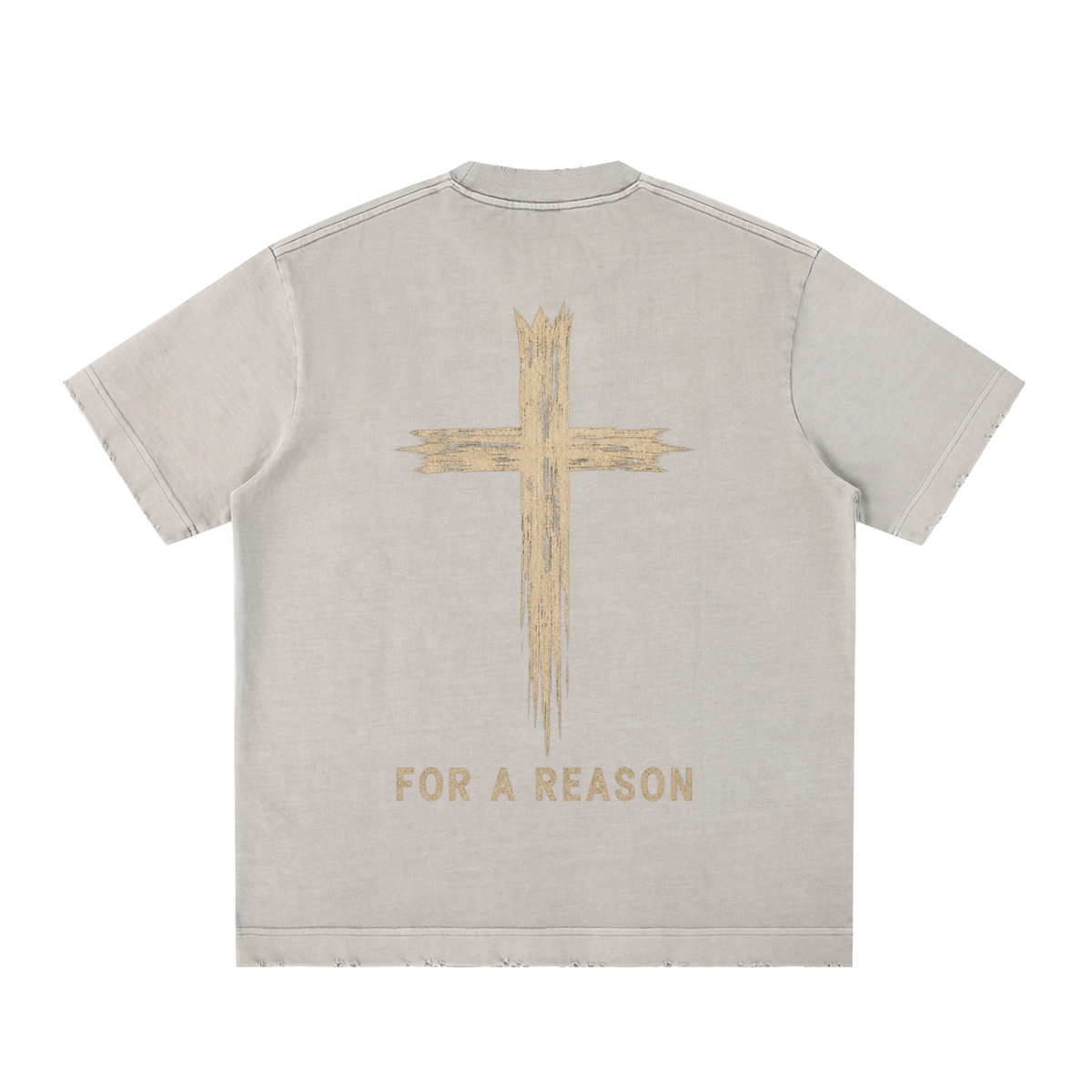 for a reason - Heavyweight Vintage Washed Frayed T-Shirt