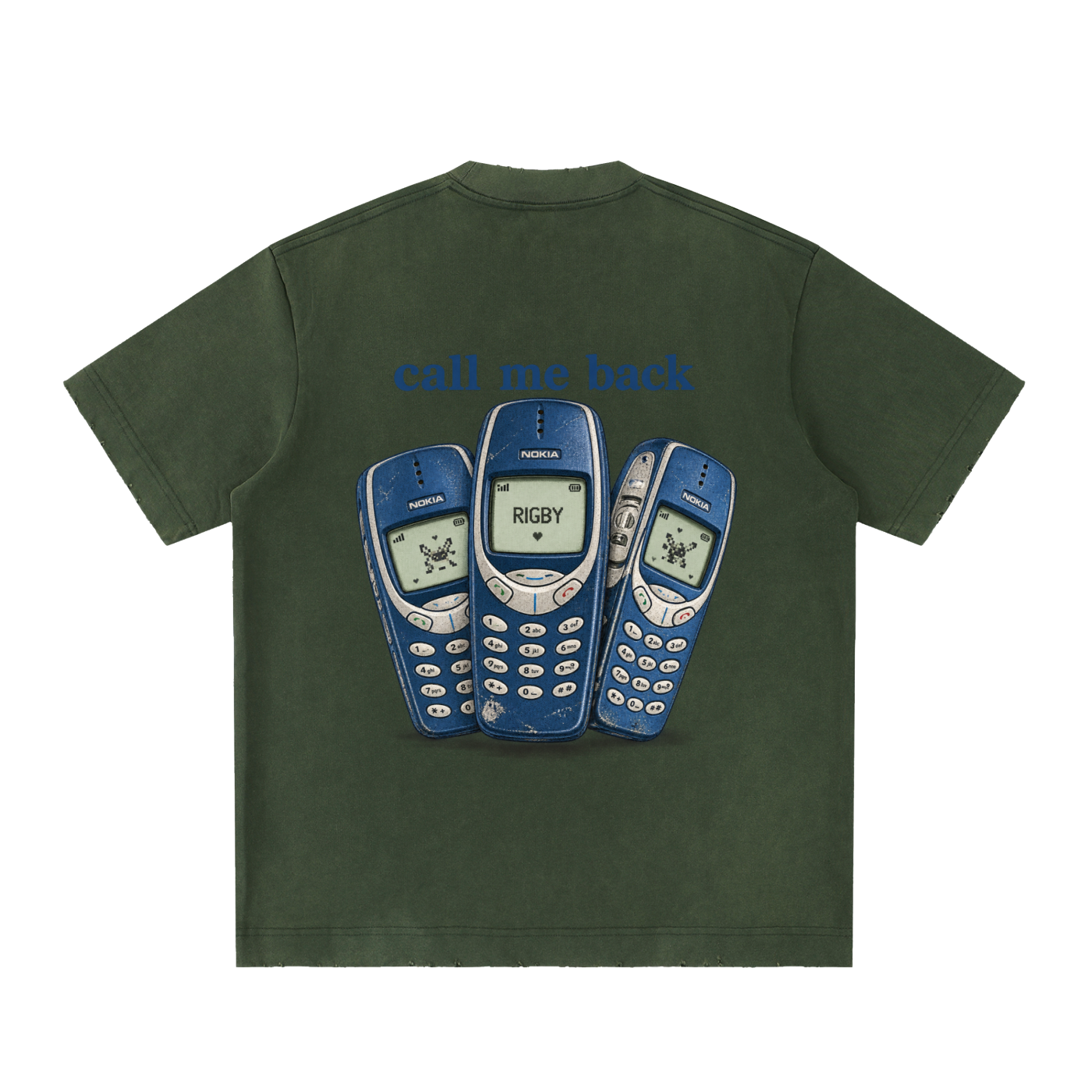 call me back - Heavyweight Vintage Washed Frayed T-Shirt