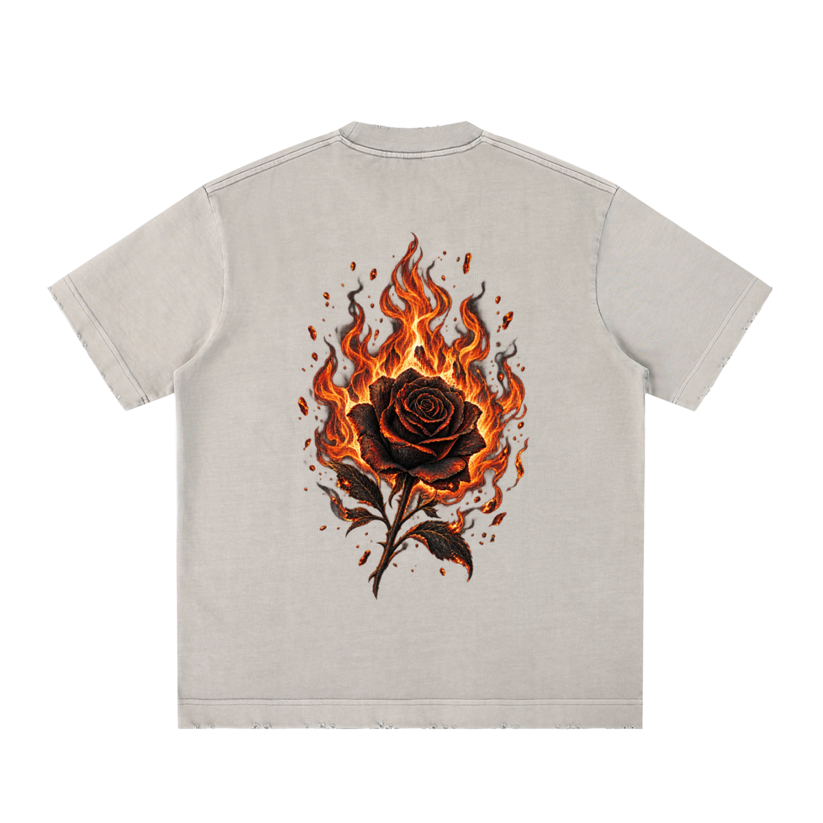 Let it Burn - Heavyweight Vintage Washed Frayed T-Shirt