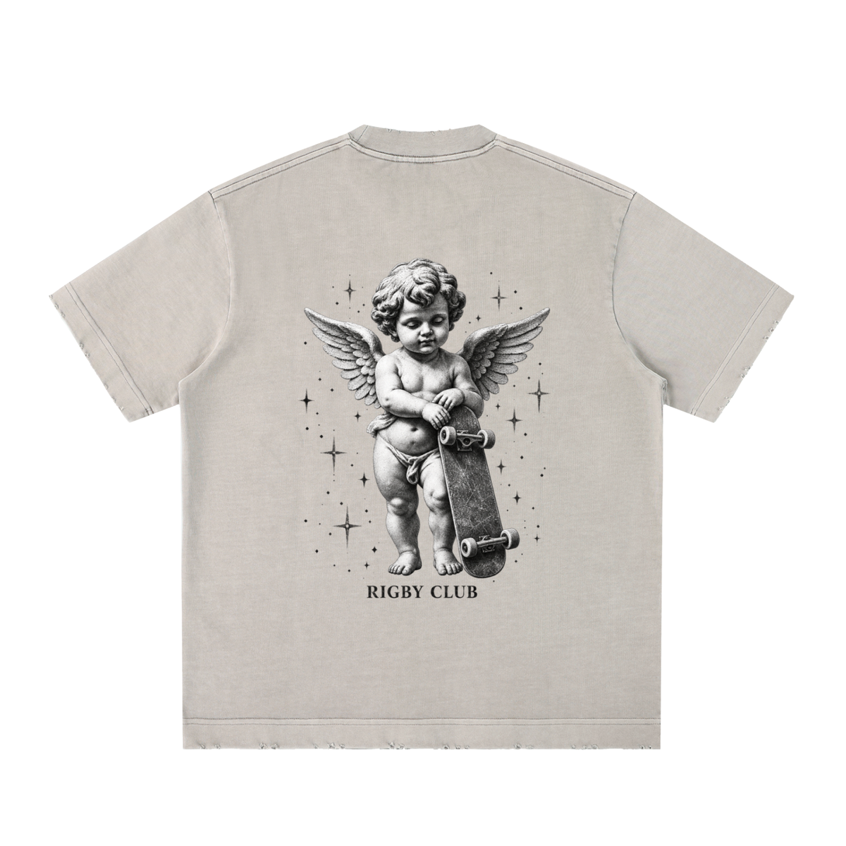 skating angel - Heavyweight Vintage Washed Frayed T-Shirt