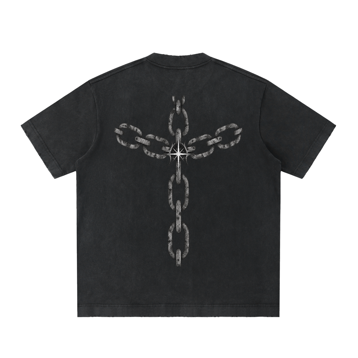 chain reaction - Heavyweight Vintage Washed Frayed T-Shirt