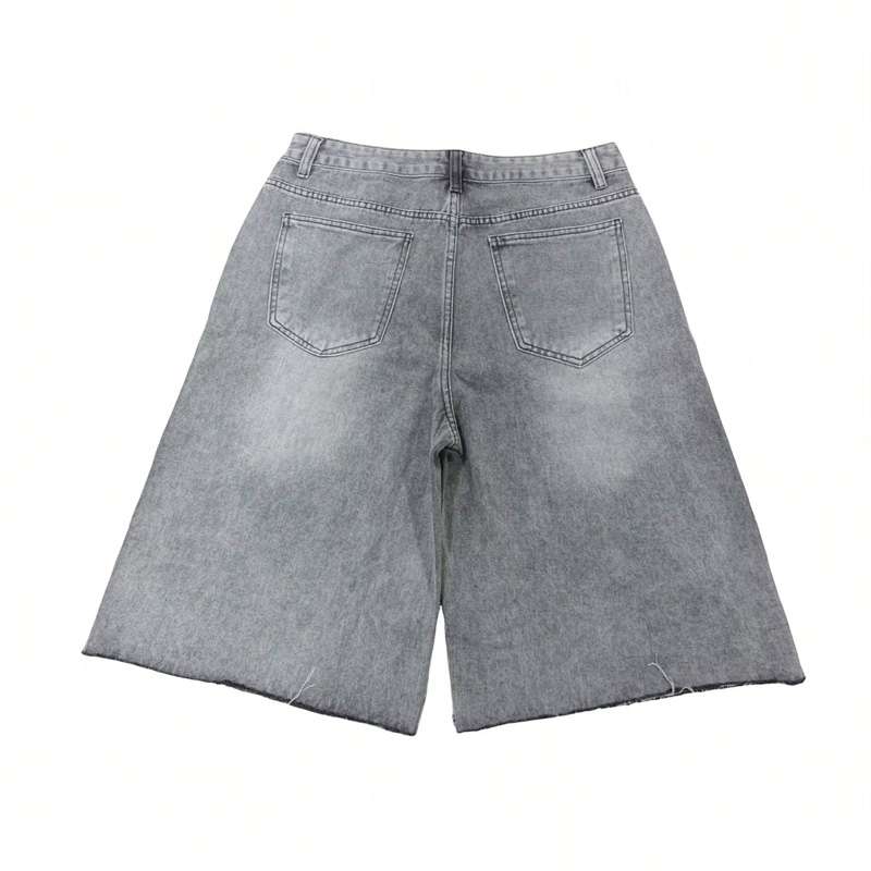 AKCN DK-027 Denim Shorts Rhinestone Distressed