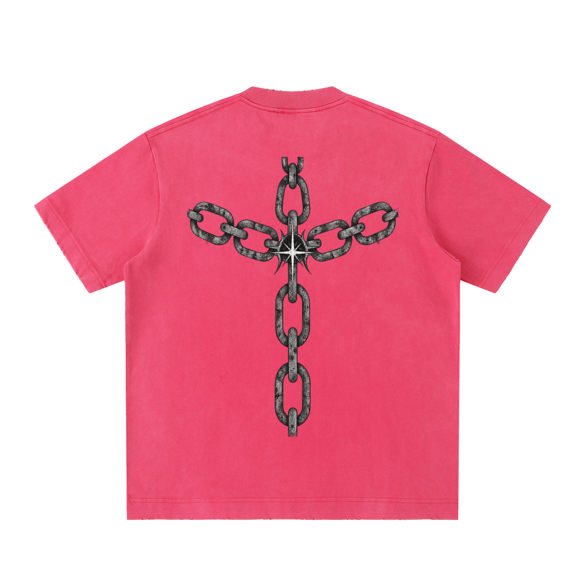 chain reaction - Heavyweight Vintage Washed Frayed T-Shirt