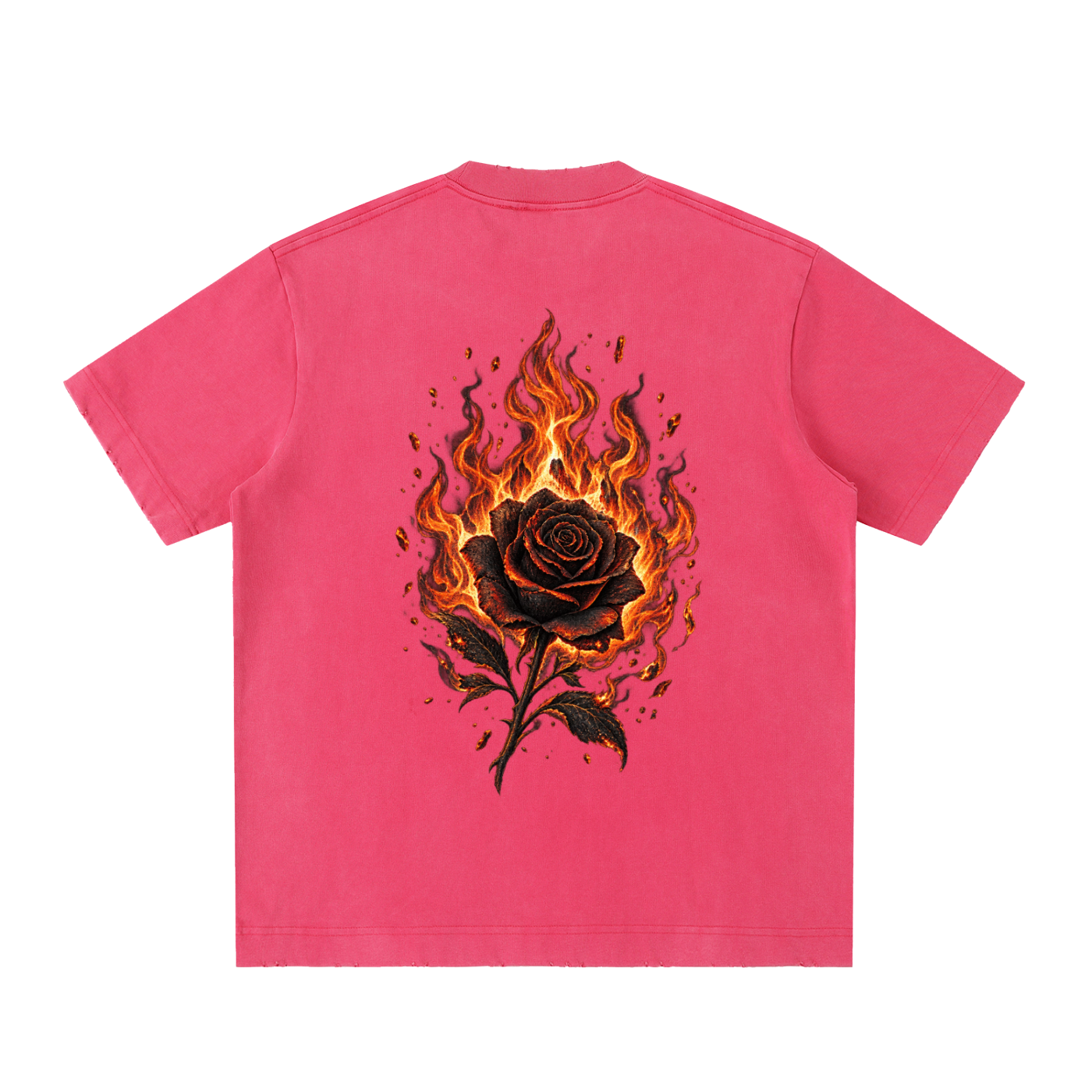 Let it Burn - Heavyweight Vintage Washed Frayed T-Shirt