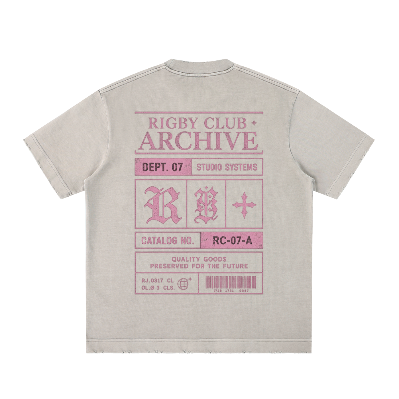 archive - Heavyweight Vintage Washed Frayed T-Shirt