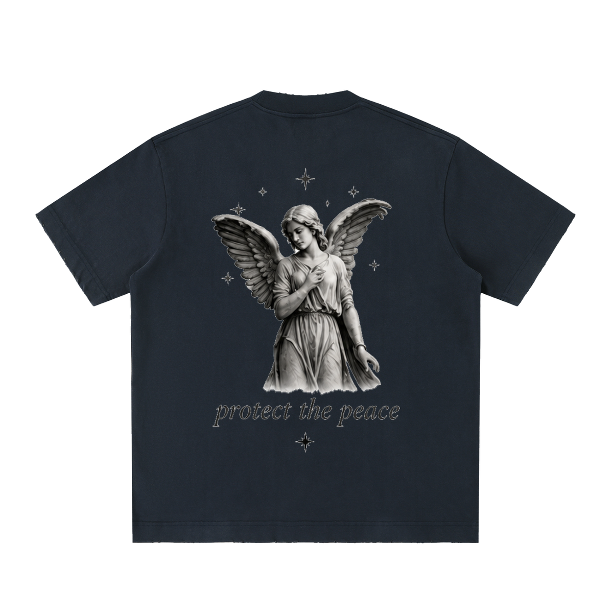 protect the peace - Heavyweight Vintage Washed Frayed T-Shirt