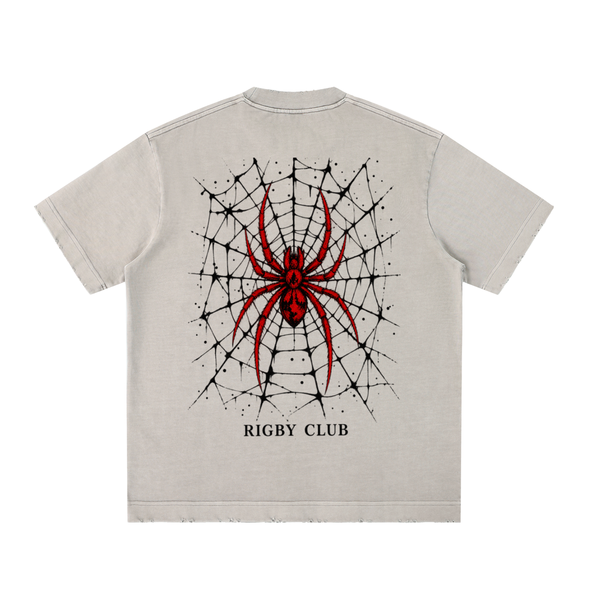 red spider - Heavyweight Vintage Washed Frayed T-Shirt