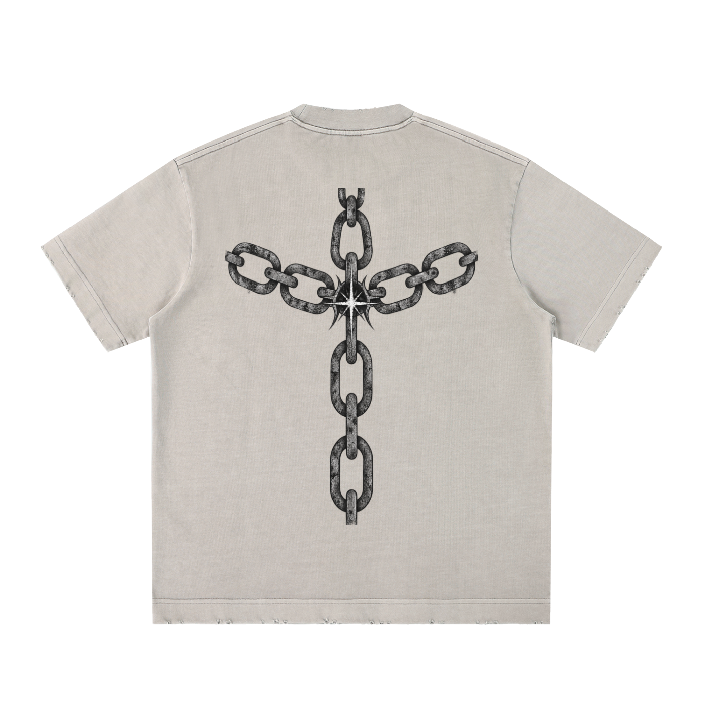 chain reaction - Heavyweight Vintage Washed Frayed T-Shirt