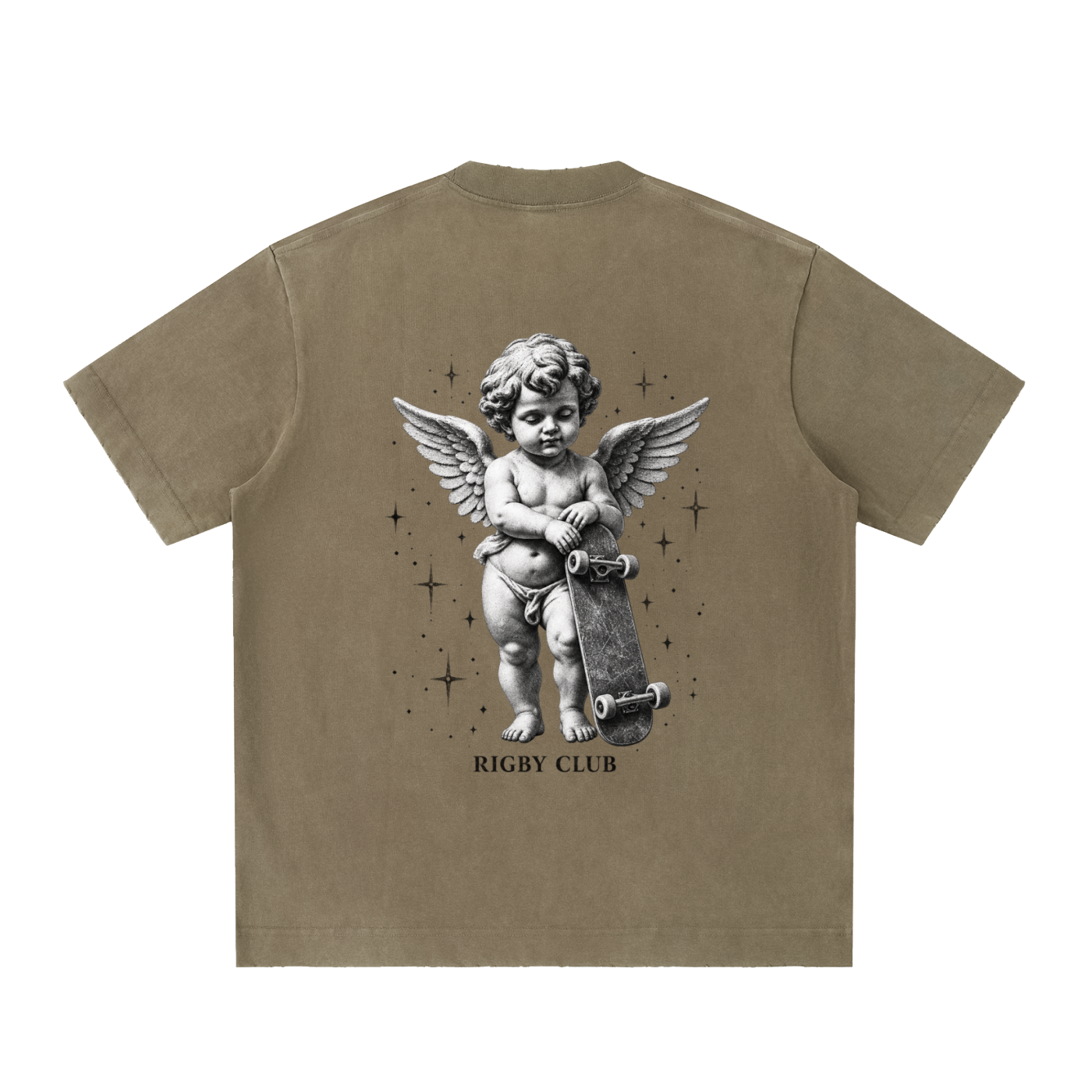skating angel - Heavyweight Vintage Washed Frayed T-Shirt