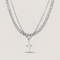 Double Layered Cuban Star Pendant Necklace