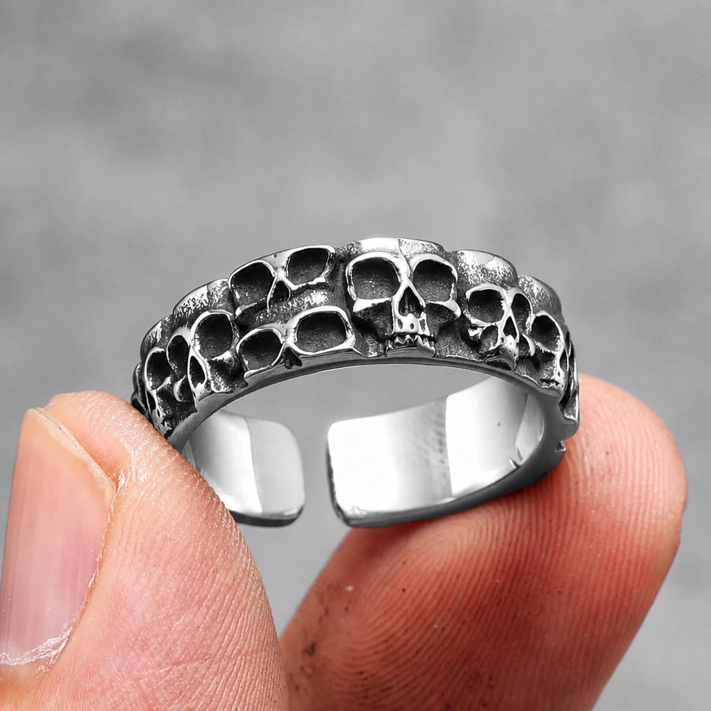 Skull Faces Ring